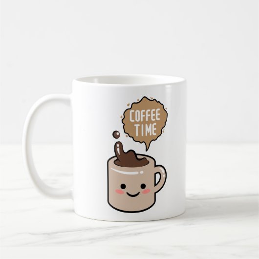Kaffeezeit lustiger Kawaii-Kaffee Kaffeetasse (Links)