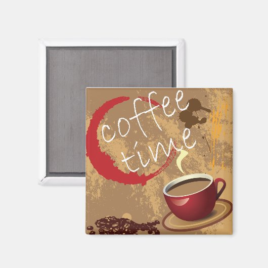 Kaffeezeit Magnet (Vorderseite/Rückseite)