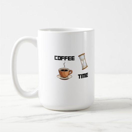 Kaffeezeit mit einer Tasse Kaffee auf einer Kaffee (Links)