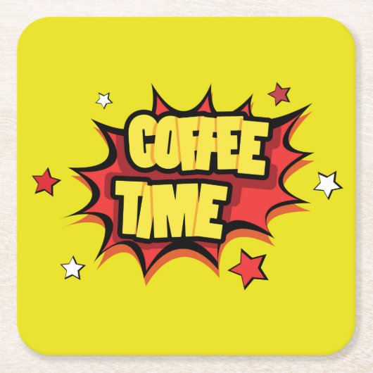 Kaffeezeit Platsch Rechteckiger Pappuntersetzer (Vorderseite)