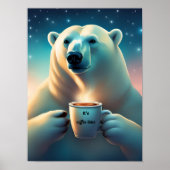 Kaffeezeit Polar Bären Wanddekor Poster (Vorne)
