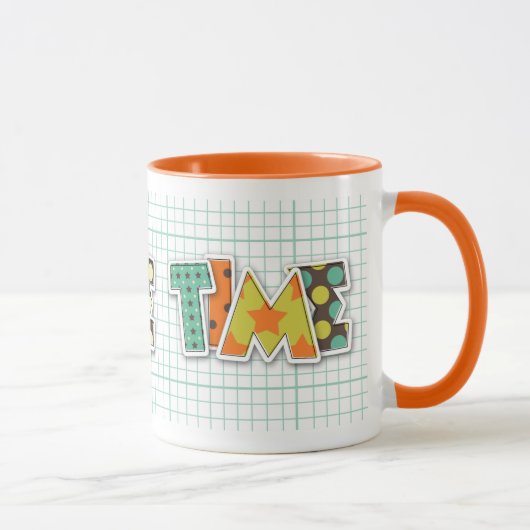 "Kaffeezeit" Retro Cut Out Letters Tasse (Rechts)