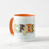 "Kaffeezeit" Retro Cut Out Letters Tasse (Vorderseite Links)