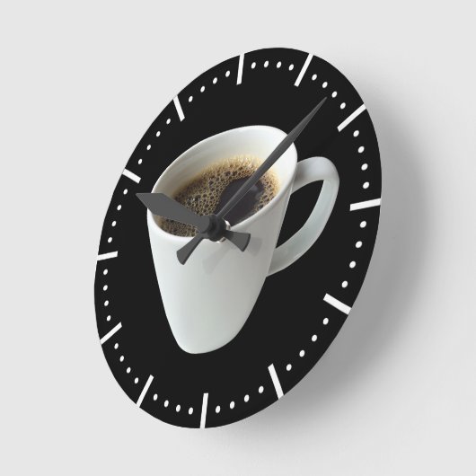 Kaffeezeit Runde Wanduhr (Winkel)