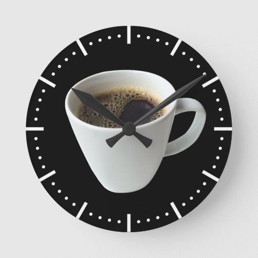 Kaffeezeit Runde Wanduhr (Vorderseite)