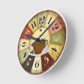 Kaffeezeit Runde Wanduhr (Winkel)