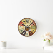 Kaffeezeit Runde Wanduhr (Zuhause)