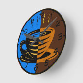 Kaffeezeit Runde Wanduhr (Winkel)