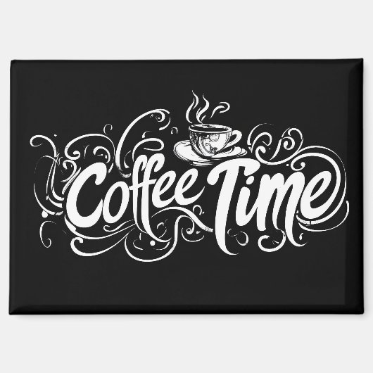 Kaffeezeit-Slogan kompliziert Magnet (Vorderseite)