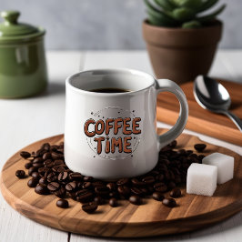 Kaffeezeit Tasse, Niedlich handGezeichnet Typograf Mattglastasse