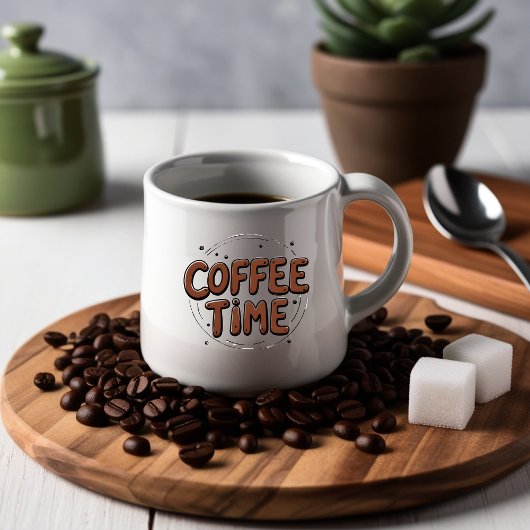 Kaffeezeit Tasse, Niedlich handGezeichnet Typograf Mattglastasse