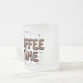 Kaffeezeit Tasse, Niedlich handGezeichnet Typograf Mattglastasse (Vorderseite Links)