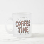 Kaffeezeit Tasse, Niedlich handGezeichnet Typograf Mattglastasse (Links)
