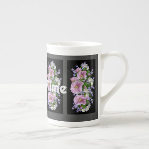 Kaffeezeit-Text mit Blumenbild Spezialtasse Porzellantasse