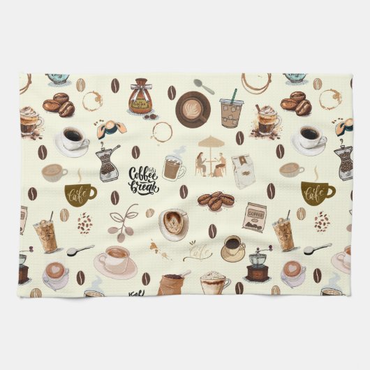 Kaffeezeit Vintages Küchentuch (Horizontal)
