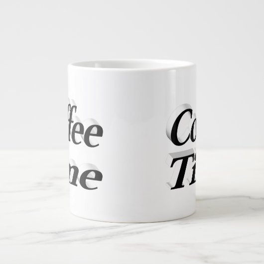 Kaffeezeit zitiert schwarzen Halbtext Jumbo-Tasse (Vorderseite)