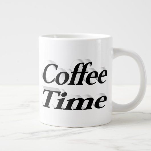 Kaffeezeit zitiert schwarzen Halbtext Jumbo-Tasse (Rechts)