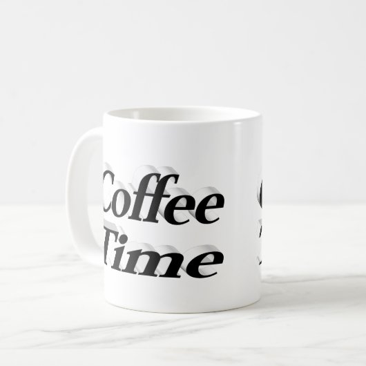 Kaffeezeit zitiert schwarzen Halbtext Kaffeetasse (Vorderseite Links)