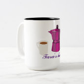 Kaffeezeit Zweifarbige Tasse (Vorderseite Links)