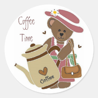 Kaffeezeitaufkleber Runder Aufkleber
