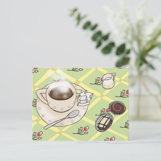 Kaffeezeitkarte Postkarte (Stehend Vorderseite)
