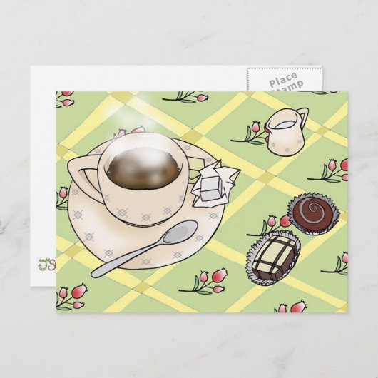 Kaffeezeitkarte Postkarte (Vorne/Hinten)