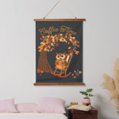 Kaffeezeitkugel fällt als Whimsisches Design Wandteppich Mit Holzrahmen (Schlafzimmer)