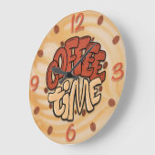 Kaffeezeitwörter für Milchschaum Große Wanduhr (Winkel)