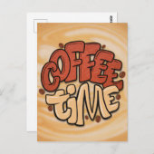 Kaffeezeitwörter für Milchschaum Postkarte (Vorne/Hinten)