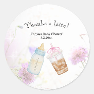 Kaffeezubereitung Baby Shower Klassisch Runder Aufkleber