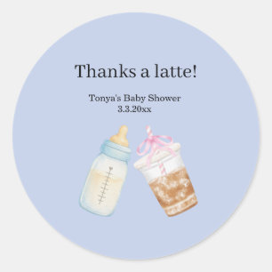 Kaffeezubereitung Baby Shower Klassisch Runder Aufkleber