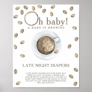 KAFFEEZUBEREITUNG - Späte Nacht Windeln Spiel Poster