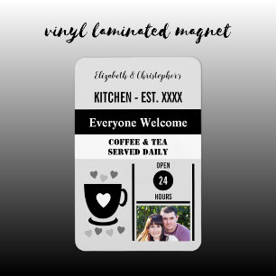 Kaffeezubereitung Tee im Erntejahr Schwarzes Foto Magnet