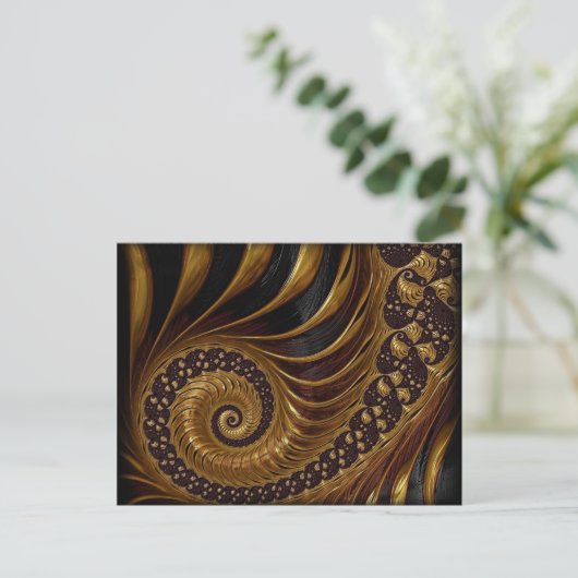 Kaffefedern Fraktal Postkarte (Stehend Vorderseite)