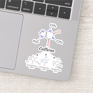 Kaffein-Molekül (Chemie Kaffee Atome) Schüler Aufkleber