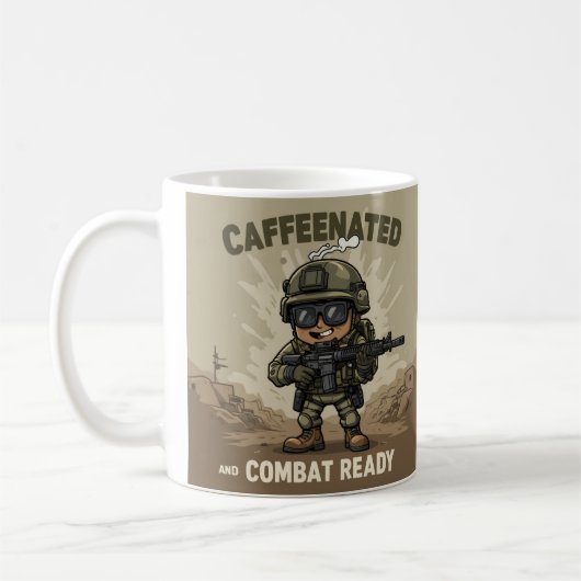 Kaffeinat & Combat Ready - Patriotische Tasse (Links)