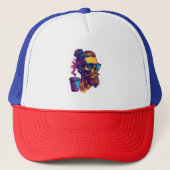 Kaffeinierter Schädel - Funny Barista Skeleton Truckerkappe (Vorderseite)