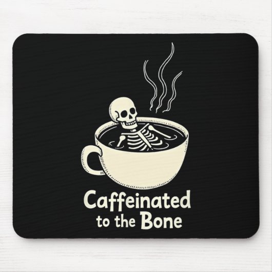 Kaffeinig auf den sonnigen Skelettkaffee Lover Mousepad (Vorne)