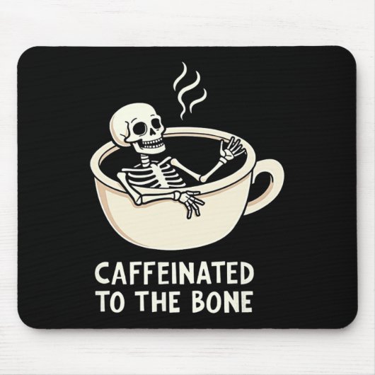 Kaffeinig auf den sonnigen Skelettkaffee Lover Mousepad (Vorne)