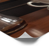 Kaffeinine in gemütlicher Flanelle Poster (Ecke)