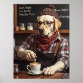 Kaffeinine in gemütlicher Flanelle Poster (Vorne)