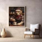 Kaffeinine in gemütlicher Flanelle Poster