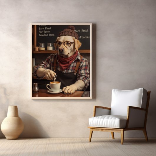 Kaffeinine in gemütlicher Flanelle Poster