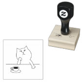KAFFEKAFFEKATZE NIEDLICHE RUBBER-BRIEFMARKE GUMMISTEMPEL (Stempel)
