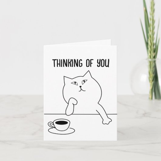 KAFFEKATZE, DENKEN SIE, NOTECARDS (Vorderseite)