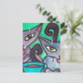 KAFFEKATZEN POSTKARTE (Stehend Vorderseite)