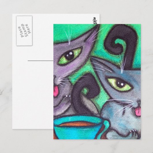 KAFFEKATZEN POSTKARTE (Vorne/Hinten)