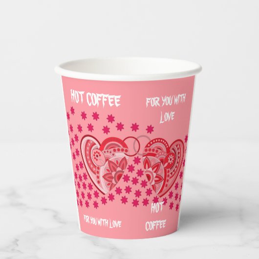KAFFEPAPIERCUP FÜR DIE LIEBE PAPPBECHER (Vorderseite)