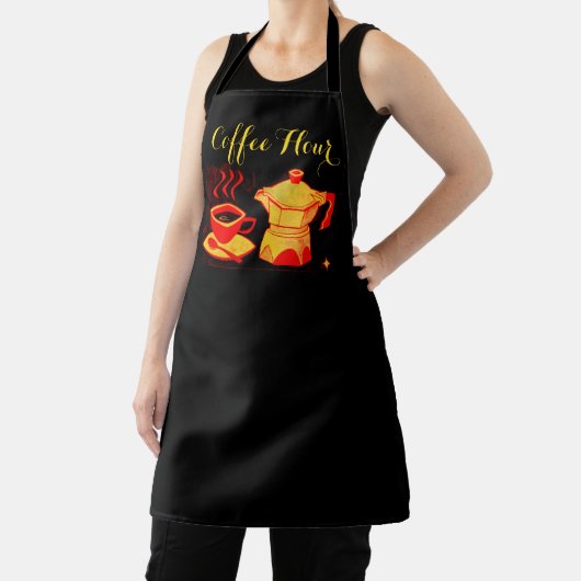 KAFFESTUNDE / Roter Gelber Kaffee-Cup und Coffeepo Schürze (InSitu)