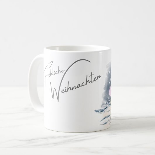 Kaffetasse Weihnachts-Pferdebild Kaffeetasse (Vorderseite Links)